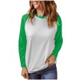 thumbnail image 1 of Timegard Hauts pour Femmes à Manches Longues Col Ras du Cou T-Shirts à Blocs de Couleur Automne Décontractés Confortables Amples Hauts, 1 of 7