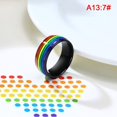thumbnail image 1 of Stainless Steel Enamel Rainbow LGBT Ring Lesbian Gay Ring, 1 of 6