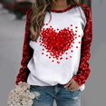thumbnail image 1 of Chemise de Saint-Valentin pour Femmes 2024 Col Rond Chemises Décontractées Cœur d'Amour Graphiques Tees Manches Longues Amples Pull Tops Mode Vacances T-Shirt, 1 of 3