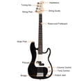 thumbnail image 4 of Costway Full Size 4 String Electric Bass Guitar w/ Strap Guitar Bag Amp Cord, 4 of 8