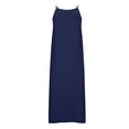 thumbnail image 4 of Penkiiy Robes Maxi pour Femmes 2024 Robe Longue à Bretelles Spaghetti Unie à Col Montant Sans Manches Robes d'Été Fendue à Bretelles Robe Fluide m Bleu Marine, 4 of 5