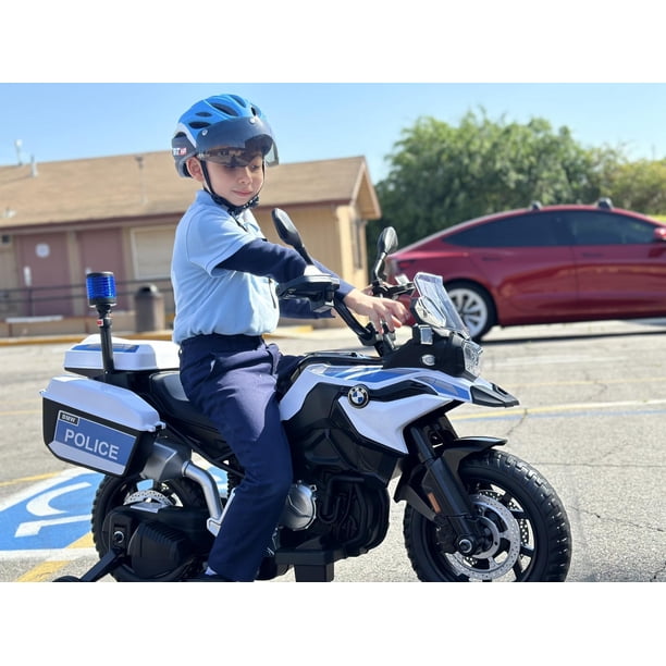 Moto De Police Pour Enfants Sous Licence De Marque De Voiture De Luxe, Jouet Électrique 12V 7AH - Pneus EVA, Vitesse Haute/basse, Phares DEL Suspension Ressorts Mus