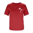 thumbnail image 4 of Pisexur Shirts for Man T Hommes Mode Décontractée Imprimé Col Rond Pull T-Shirt Manches Courtes Blouse Rouge, S Chemises de Golf Hommes & Chemises Hommes, 4 of 6