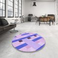 thumbnail image 4 of Ahgly Tapis Rond Lavable en Machine Intérieur Transitionnel Mauve Violet, 5 Pieds Rond, 4 of 7