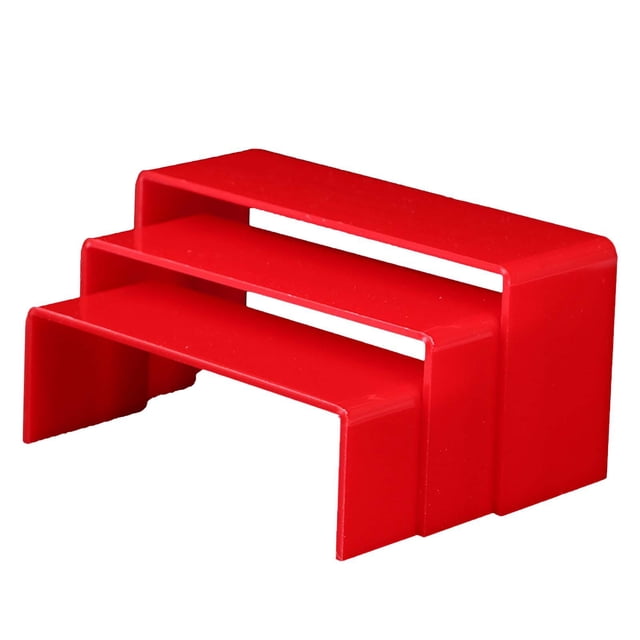 3 Pieces Acrylic Display Stand Display Rack for Action Figure Toys Model Car red