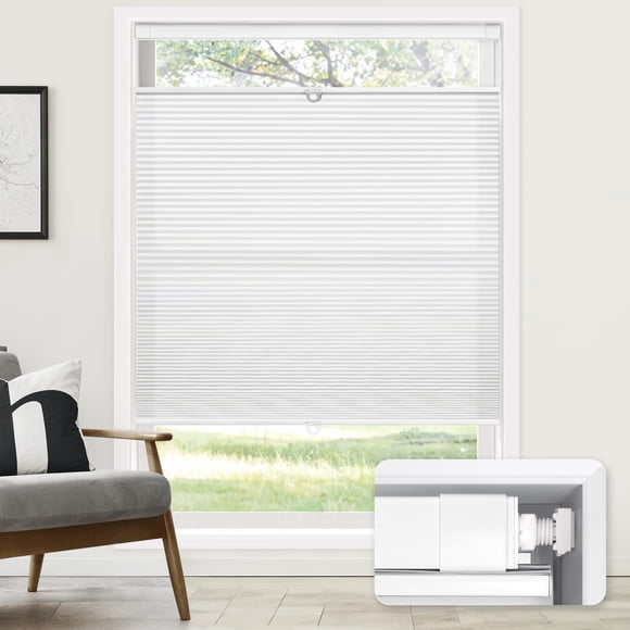 LazBlinds No Tools No Drill Cordless Cellular Shades, Top Down Bottom Up (TDBU) Honeycomb Shades for Home, Light Filtering Therma