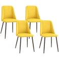 thumbnail image 1 of HOMCOM Dining Chairs Set of 4, Velvet Accent Chair, Yellow, 1 of 10