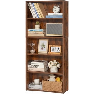 Tiers Narrow Bookshelf  in Wooden Tall Open Bookcase with Height-Adjustable Shelf  Freestanding Display Storage Floor Bookcase Bookshelf for Library  Bedroom  Living Room  Office  White