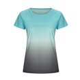 thumbnail image 3 of Birdeem T-Shirt Tunique Blouse à Manches Courtes Décontracté pour Femmes à Dégradé de Couleurs, 3 of 5