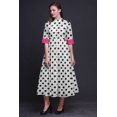 thumbnail image 4 of Bimba Robe-Chemise Mi-Mollet pour Femmes à Manches Retroussables à Imprimé Géométrique Boutonnée - Très Petit, 4 of 5