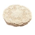 thumbnail image 1 of Doilies 12Pcs 8 Inch Doilies Crochet Round Lace Doily Handmade Placemats Cotton Crocheted Beige, 1 of 6