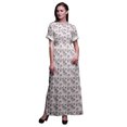 thumbnail image 1 of Bimba Robe Kimono Imprimée Feuilles de Rayonne & Magnolia Manches Longues Maxi Fendue d'Été - Grande, 1 of 6