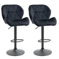 thumbnail image 1 of HOMCOM Tabouret de Bar Ensemble de 2 Chaises de Comptoir en Tissu à Hauteur Réglable Noir, 1 of 10
