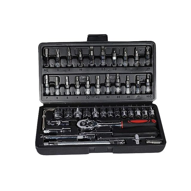46 In 1 Pcs Tool Kit & Screwdriver Set | Precision Socket & Wrench Set Multi Purpose, Combination Tool Case | Compatible With Most Bolts, Nuts, Screws, Computers, Bicycles, Toys Repair
