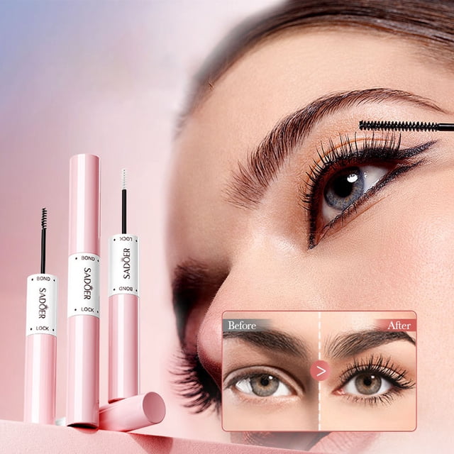 EARKITY Colle et Scellement pour Cils Imperméable 2 en 1 en Grappe Colle pour Extensions de Cils Longue Tenue Tenue Forte Colle pour Cils Individuelle pour Auto-Application à la Maison