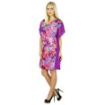 thumbnail image 3 of Bimba Caftan Court en Polyester pour Femmes, Sortie de Plage, Caftan Floral, 3 of 5