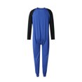 thumbnail image 3 of Sylvamorning Men One-piece Pajama Long Sleeve Round Collar Open Front Nightdres, 3 of 9