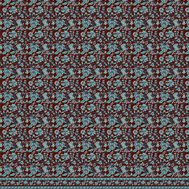 Soimoi Rayon Fabric Artistic Leaves & Flower Panel Print Fabric by Yard 56 Inch Wide