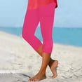 thumbnail image 3 of Capris et Pantalons Raccourcis pour Femmes Pantalon à Jambe Grand Coupe Jambe Femmes Taille Polyester Grande Taille Pantalons Capris pour Dames Pantalons Capris Style C-89 Rose G m, 3 of 6