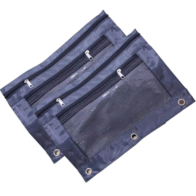 Chmadoxn Pillow Case, Pencil Holders Three-hole Pencil Case Zipper Transparent PVC Document Storage Bag Detachable Folder Large Capacity Pencil Case packet packet