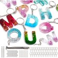 thumbnail image 1 of Resin Molds Mocoosy 134Pcs Silicone Alphabet Resin Molds Kit Letter Number Silicone Mold Epoxy Resin Casting Molds Keychain Making Set with 1 Hand Drill 2 Drill Bits 30 Key Rings 100 Screw Pins, 1 of 7