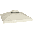 thumbnail image 1 of 10' x 10' Double Tier Gazebo Replacement Canopy Cover, UPF30+, Cream White, 1 of 10