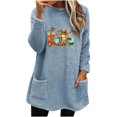 thumbnail image 2 of Hauts Mignons pour Femmes à Col Rond et d'Hiver Ample Imprimé avec Poche Chaude à Manches Longues Blouse Hauts Chemises d'Entraînement pour Femmes en Liquidation, 2 of 4