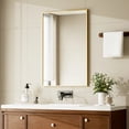 thumbnail image 2 of BEAUTYPEAK 24"x36" Bathroom Mirror Wall Mirror with Rectangular Metal Frame, Gold, 2 of 17