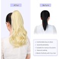 thumbnail image 4 of ORUYROP Extension de Queue de Cheval, extensions de Cheveux à Pince Griffe de 16 Pouces Queue de Cheval Cheveux Courts Bouclés Extension de Cheveux Pièce de Cheveux Synthétique d'Apparence Naturelle pour Femmes Blond Délavé, 4 of 7