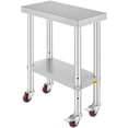 thumbnail image 1 of VEVOR Table de Travail de Traiteur en Acier Inoxydable 12x24 Pouces Table de Travail Commerciale avec 4 Roues Établi de Préparation des Aliments Commerciale avec Tablette de Réglage Flexible pour Table de Préparation de Cuisine, 1 of 9
