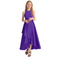 thumbnail image 1 of Robe Enfant Fille Robes Formelles Robe de Soirée Récital Performance Concours Élégant Sans Manches Robes Filles Violet 11 Ans-12 Ans, 1 of 4