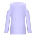 thumbnail image 5 of Yuyuzo Womens Tunic Tops Cold Shoulder Long Sleeve Shirts Loose Solid Color Lightweight Tee Tops, 5 of 5