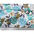 thumbnail image 2 of Soimoi Polyester Crepe Fabric Parrot,Pomegranate & Rose Flower Fabric Prints by Yard 52 Inch Wide, 2 of 3