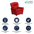 thumbnail image 4 of Contemporary Red Vinyl Kids Recliner with Cup Holder, 4 of 9