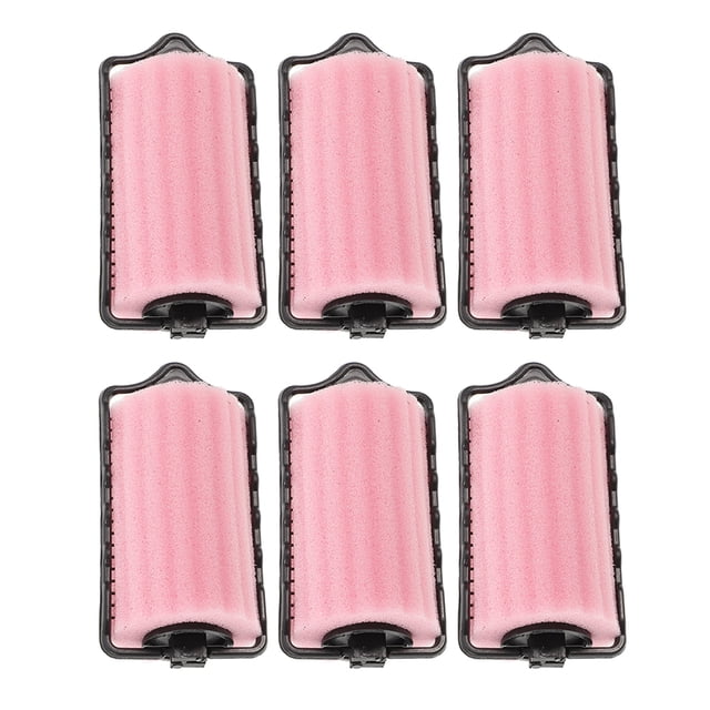 Shisuyan Boucleurs Éponge Rose en Plastique pour Femmes Usage Domestique 6 Pcs 3.1x1.7x1.7 Po