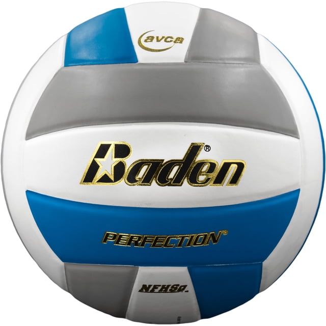 Baden Perfection Leather Volleyball Blue/White/Gray Size 5