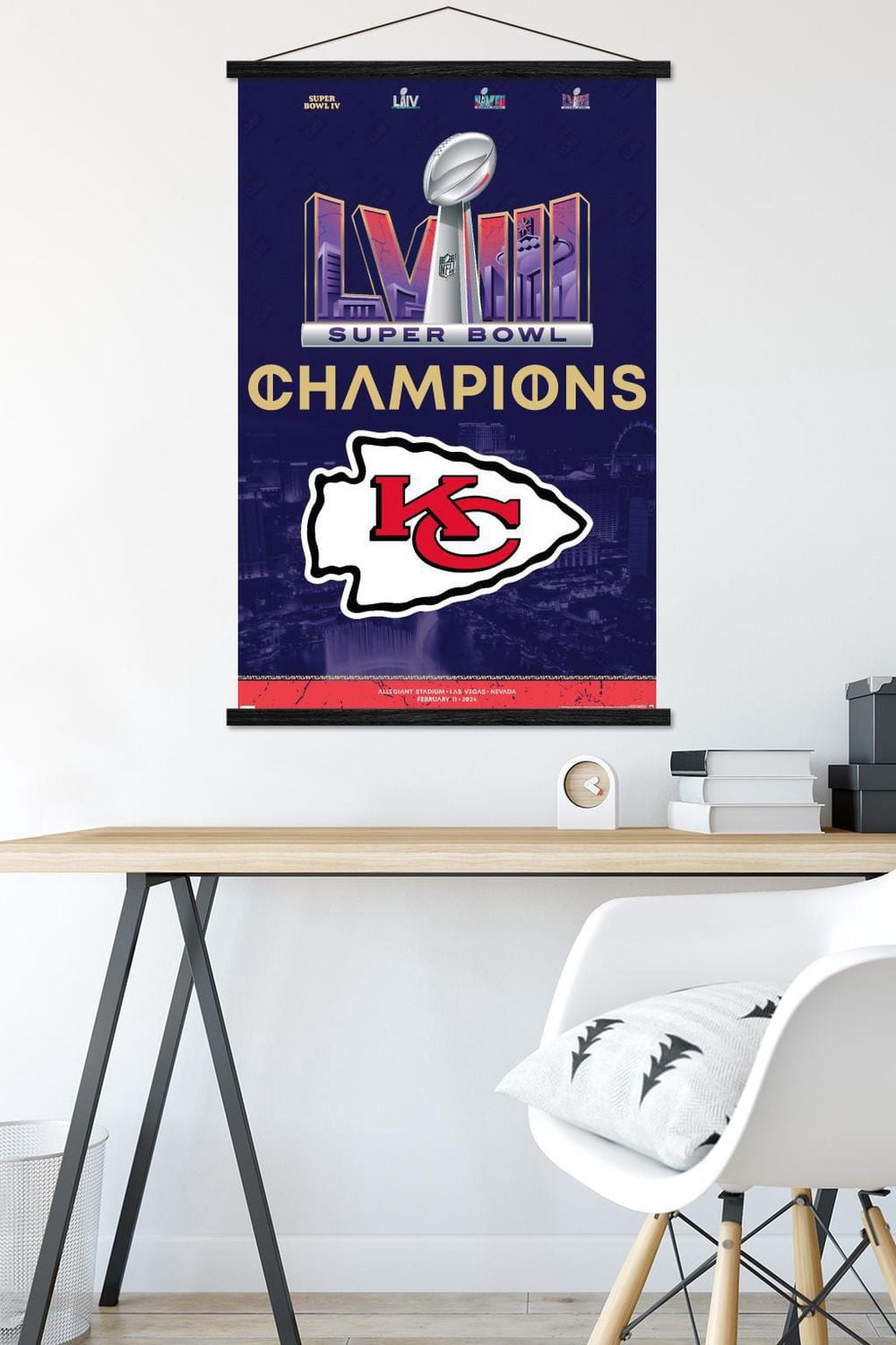 NFL Kansas City Chiefs - Super Bowl LVIII Team Logo Wall Poster with Pushpins