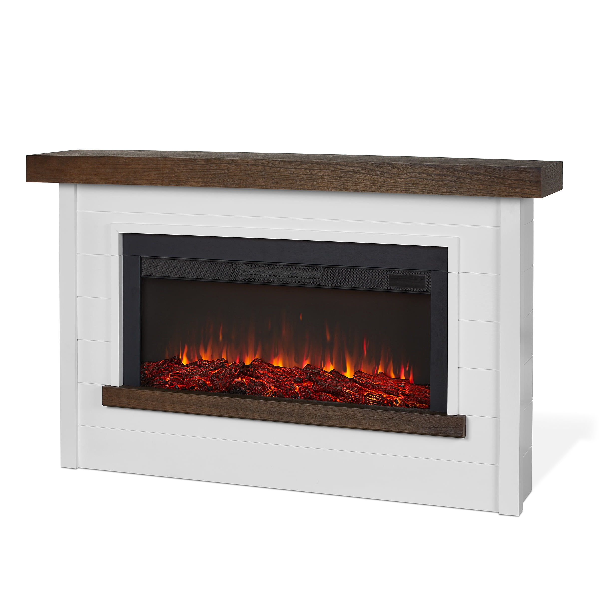 Foyer Électrique Bernice de 67 pouces en Blanc par Real Flame