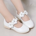 thumbnail image 2 of NOKIO Ballerines en Cuir Blanc pour Filles, Nœud Papillon Ajustable, Chaussures de Princesse, Semelle Flexible, Chaussures de Performance pour Récitals, Fêtes, Événements Scolaires, 2 of 8
