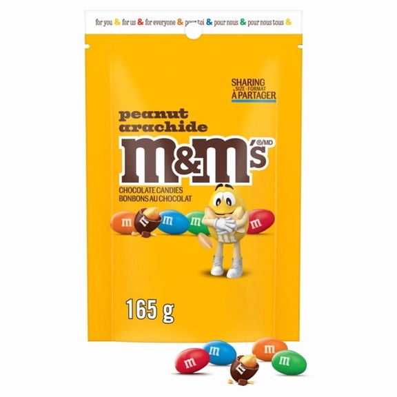 M&M'S, Peanut Milk Chocolate Candies, Sharing Bag, 165g