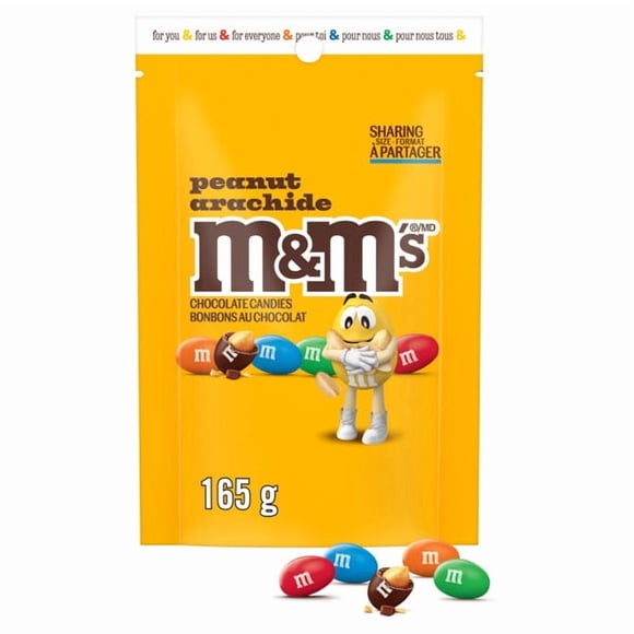 M&M’S, bonbons au chocolat au lait, arachide, format partage, 165 g