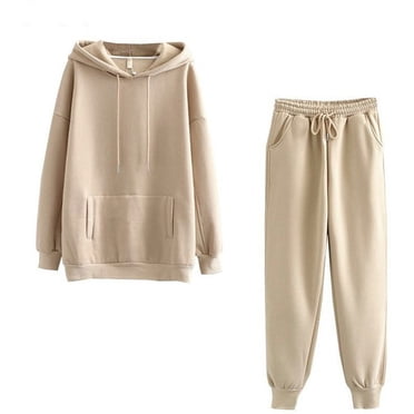 AherBiu Juniors 2 Piece Sweatsuits Tracksuits Women Men Unisex Basic Spring Fall Casual Sports Sets