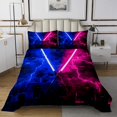 thumbnail image 1 of Erosebridal Galaxy Lightsaber Coverlet Set Queen, Modern Rectangle Bedding Set, Futuristic Decor 3pcs, 1 of 5