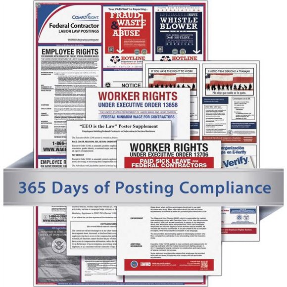SP Richards 1592594 TFP Data Systems Labor Law Poster Service, 1-Year, Assorted Color - Federal Contractors