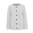 thumbnail image 2 of Fleece Cardigan Sweaters for Women Soft Long Sleeve Jacket with Pockets Button Down Open Front Fall Clothes, 2 of 4