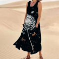 thumbnail image 4 of TJAZFJPA Robe à une Épaule pour Femmes Mode pour Femmes Col Rond Décontractée Imprimé Pissenlit 3D Sans Poignets Poche Longue Robe Débardeur Robe Décontractée Robe d'Hiver Invitée de Mariage pour Femmes, 4 of 6