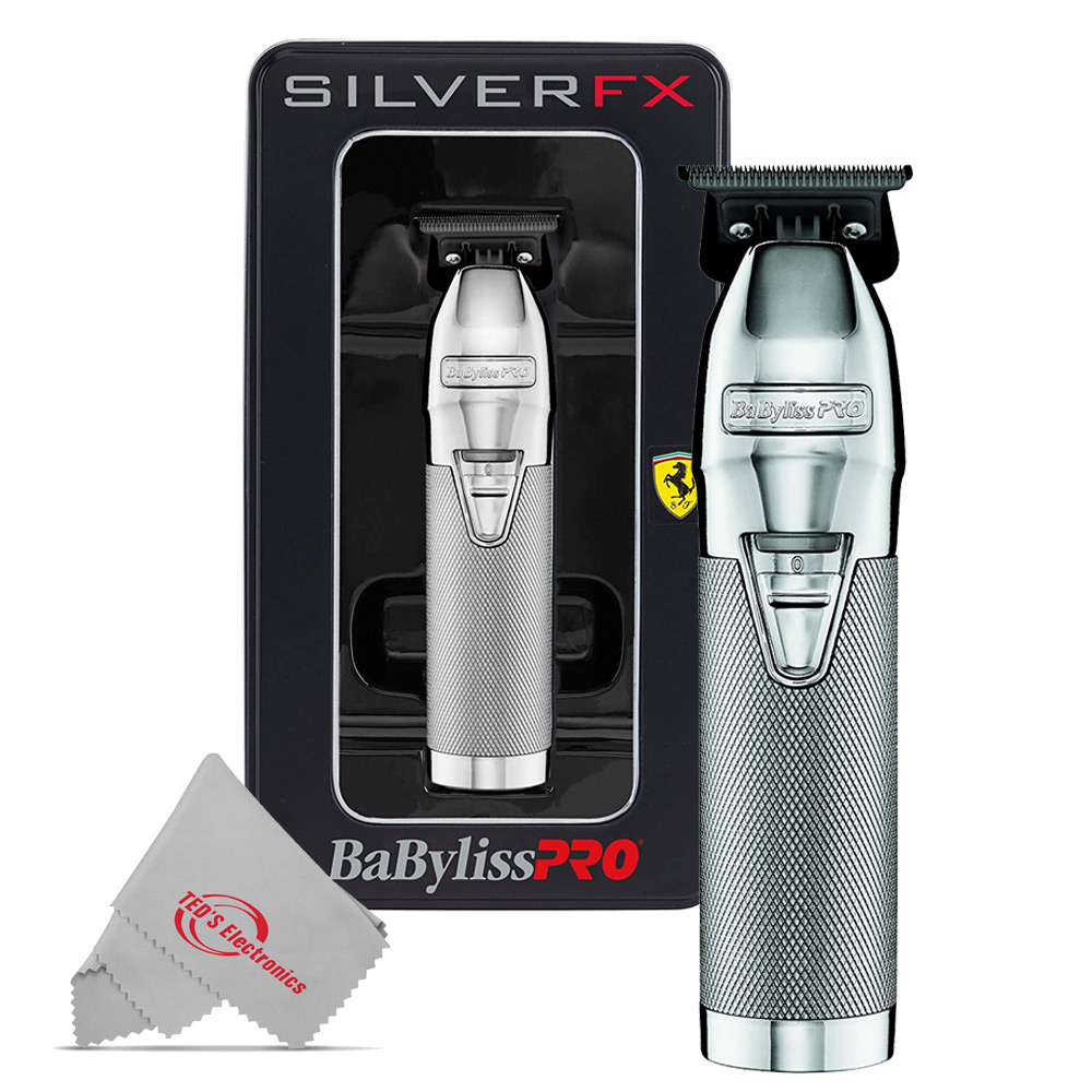 BabylissPro Skeleton metal trimmer with DLC Titanium coated T-Blade. Silver.