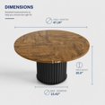 thumbnail image 2 of Round Dining Table 47 Inch for 4-6 People, Kitchen Table with Sturdy Waveform Metal Pedestal Base, Farmhouse Circle Table for Dining Room Kitchen, Brown (Not Included Chairs), 2 of 11