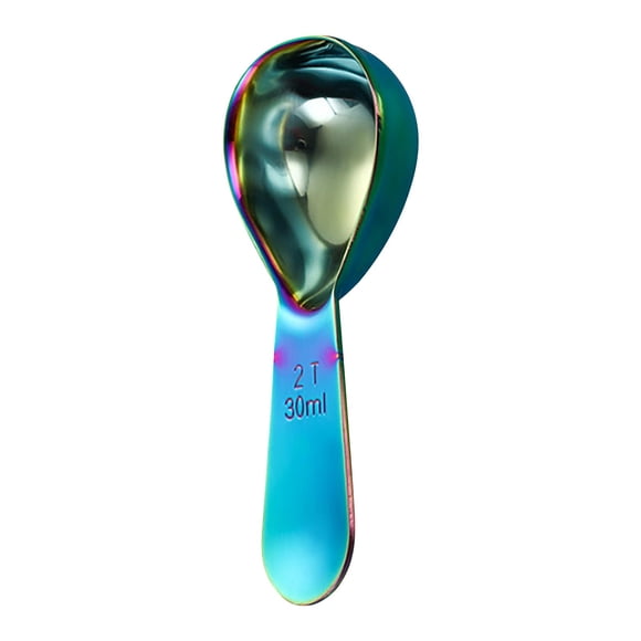 Nsxcdh Measuring Spoon 30mL Stainless Steel Color Contrast Thickened Coffee Spoon with Graduated Measuring Spoon