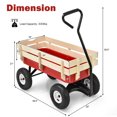 thumbnail image 2 of Gymax Outdoor Wagon Pulling Children Kid Garden Cart w/ Wood Railing Red 330lbs, 2 of 10
